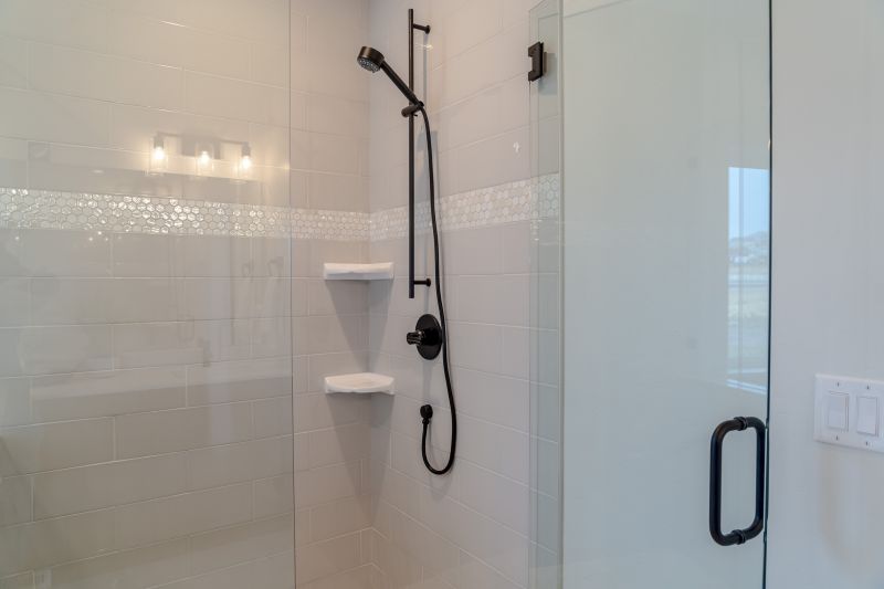 Glass Shower with Black Fixtures